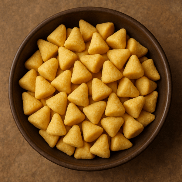 Homemade Chana Dal Badi Adauri in a bowl: Sun-dried split chickpea lentil dumplings, a traditional Mithila delicacy.